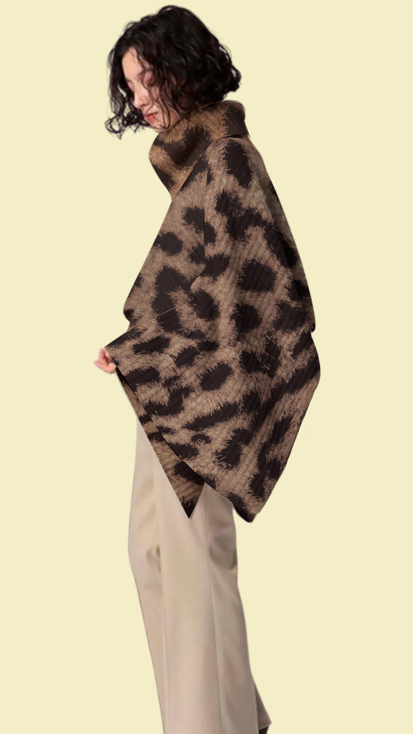 Tela Punto estampado Angora print Leo # 2