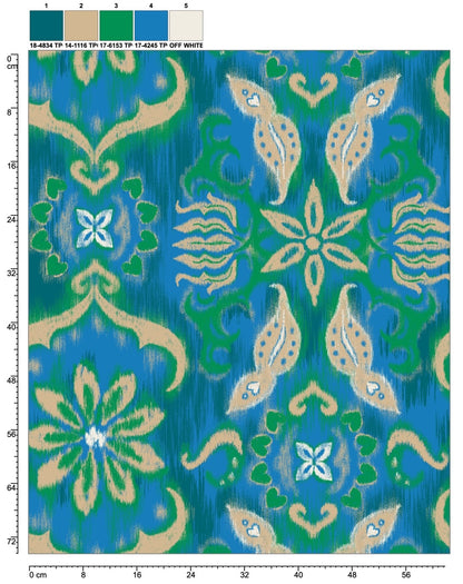 Tela Punto estampado Angora print Fleur
