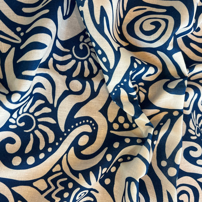 Tela Linen Print #023 Mediterraneo